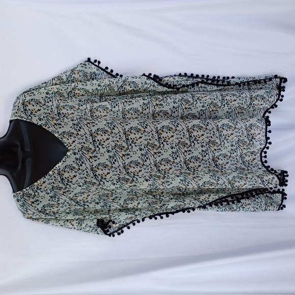 West Loop Women's Semi-Sheer Leopard Print Tasseled Cover-Up One Size Fits Most - Picture 1 of 6